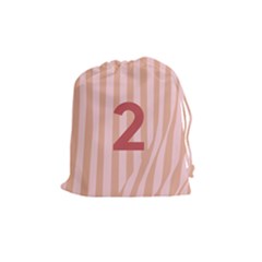 Number 2 Line Vertical Red Pink Wave Chevron Drawstring Pouches (medium) 
