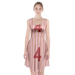 Number 4 Line Vertical Red Pink Wave Chevron Racerback Midi Dress by Mariart