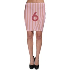 Number 6 Line Vertical Red Pink Wave Chevron Bodycon Skirt