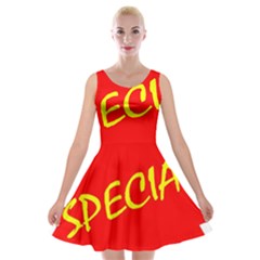 Special Sale Spot Red Yellow Polka Velvet Skater Dress by Mariart