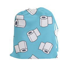 Roller Tissue White Blue Restroom Drawstring Pouches (xxl) by Mariart
