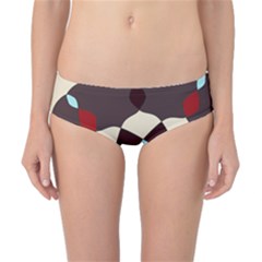 Red And Black Flower Pattern Classic Bikini Bottoms by digitaldivadesigns
