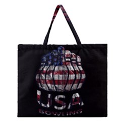 Usa Bowling  Zipper Large Tote Bag by Valentinaart