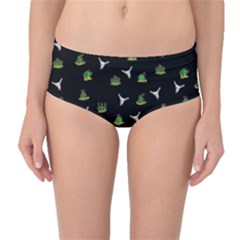 Cactus Pattern Mid-waist Bikini Bottoms by Valentinaart