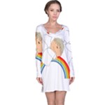 Angel Rainbow Cute Cartoon Angelic Long Sleeve Nightdress