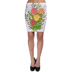 Roses Flowers Floral Flowery Bodycon Skirt by Nexatart