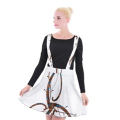 Abstract Shape Stylized Designed Suspender Skater Skirt by Nexatart