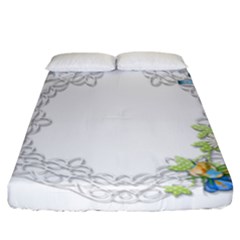 Scrapbook Element Lace Embroidery Fitted Sheet (california King Size) by Nexatart