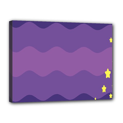 Glimragender Flags Wave Waves Chevron Purple Blue Star Yellow Space Canvas 16  X 12  by Mariart