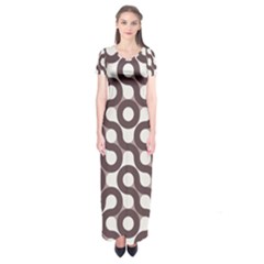 Seamless Geometric Circle Short Sleeve Maxi Dress