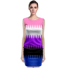 Sychnogender Techno Genderfluid Flags Wave Waves Chevron Classic Sleeveless Midi Dress by Mariart