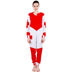 Tabla Laboral Sign Red White Onepiece Jumpsuit (ladies)  by Mariart