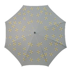 Syrface Flower Floral Gold White Space Star Golf Umbrellas by Mariart