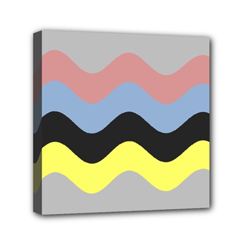 Wave Waves Chevron Sea Beach Rainbow Mini Canvas 6  X 6  by Mariart