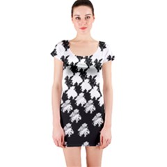 Transforming Escher Tessellations Full Page Dragon Black Animals Short Sleeve Bodycon Dress by Mariart