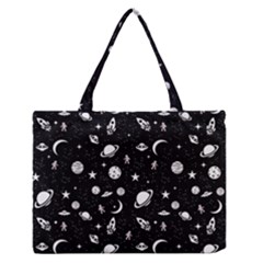 Space Pattern Medium Zipper Tote Bag by ValentinaDesign