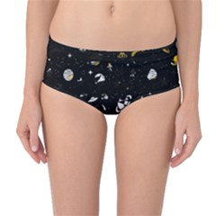 Space Pattern Mid-waist Bikini Bottoms by ValentinaDesign
