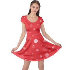 Decorative Dots Pattern Cap Sleeve Dresses by ValentinaDesign
