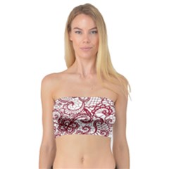 Transparent Lace With Flowers Decoration Bandeau Top by Nexatart