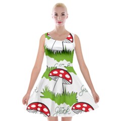 Mushroom Luck Fly Agaric Lucky Guy Velvet Skater Dress by Nexatart