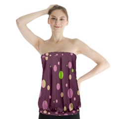 Decorative Dots Pattern Strapless Top by ValentinaDesign