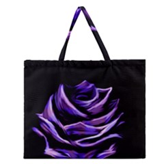 Rose Flower Design Nature Blossom Zipper Large Tote Bag by Nexatart