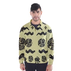 Aztecs Pattern Wind Breaker (men) by ValentinaDesign