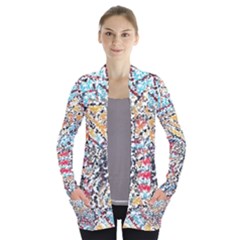 Colorful Paint      Women s Open Front Pockets Cardigan