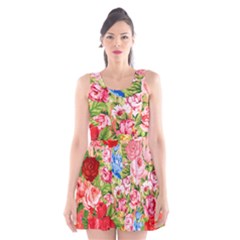 Beautiful Roses Collage Scoop Neck Skater Dress by LovelyDesigns4U