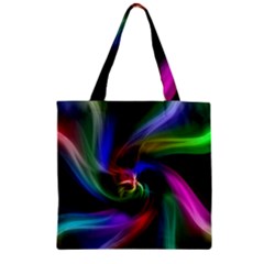 Abstract Art Color Design Lines Zipper Grocery Tote Bag by Nexatart