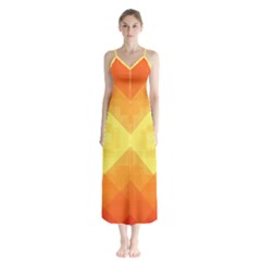 Pattern Retired Background Orange Chiffon Maxi Dress by Nexatart