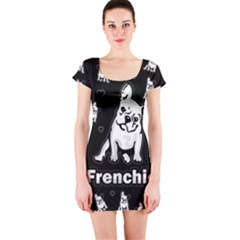 Frenchie Short Sleeve Bodycon Dress by Valentinaart