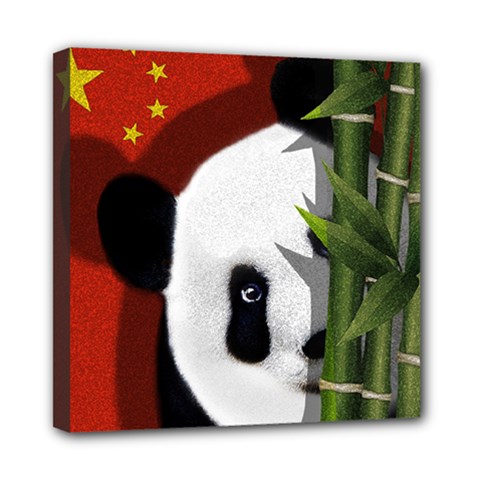 Panda Mini Canvas 8  X 8  by Valentinaart