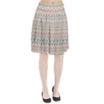 blue and pink tribal pattern Pleated Skirt