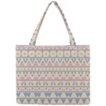 blue and pink tribal pattern Mini Tote Bag