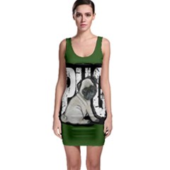 Pug Sleeveless Bodycon Dress by Valentinaart