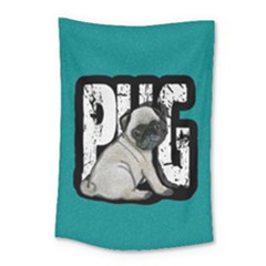 Pug Small Tapestry by Valentinaart