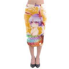 Easter Bunny Girl Midi Pencil Skirt by Catifornia