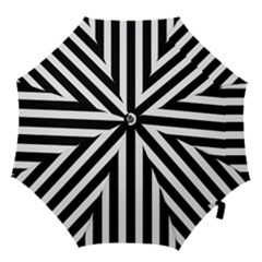 Black White Line Vertical Hook Handle Umbrellas (small)