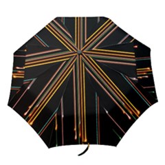 Fallen Christmas Lights And Light Trails Folding Umbrellas by Mariart