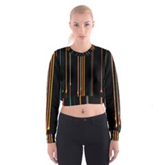 Fallen Christmas Lights And Light Trails Cropped Sweatshirt by Mariart