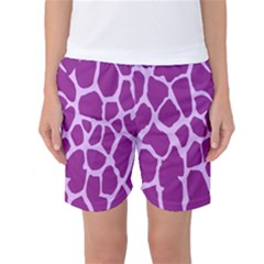 Giraffe Skin Purple Polka Women s Basketball Shorts