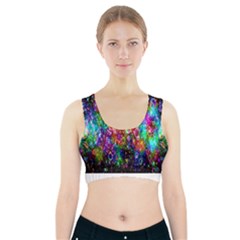 Colorful Bubble Shining Soap Rainbow Sports Bra With Pocket