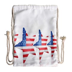 Multiple Us Flag Stars Line Slide Drawstring Bag (large)
