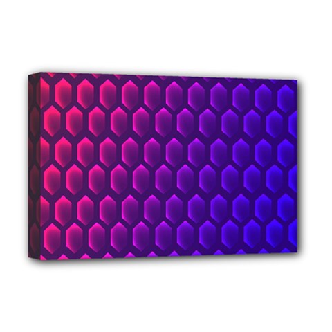 Hexagon Widescreen Purple Pink Deluxe Canvas 18  X 12   by Mariart