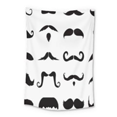 Mustache Man Black Hair Style Small Tapestry