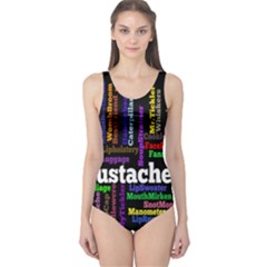Mustache One Piece Swimsuit by Mariart