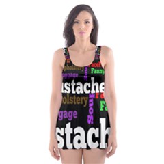 Mustache Skater Dress Swimsuit by Mariart