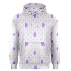 Purple White Hexagon Dots Men s Pullover Hoodie by Mariart