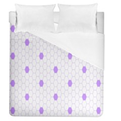 Purple White Hexagon Dots Duvet Cover (queen Size) by Mariart